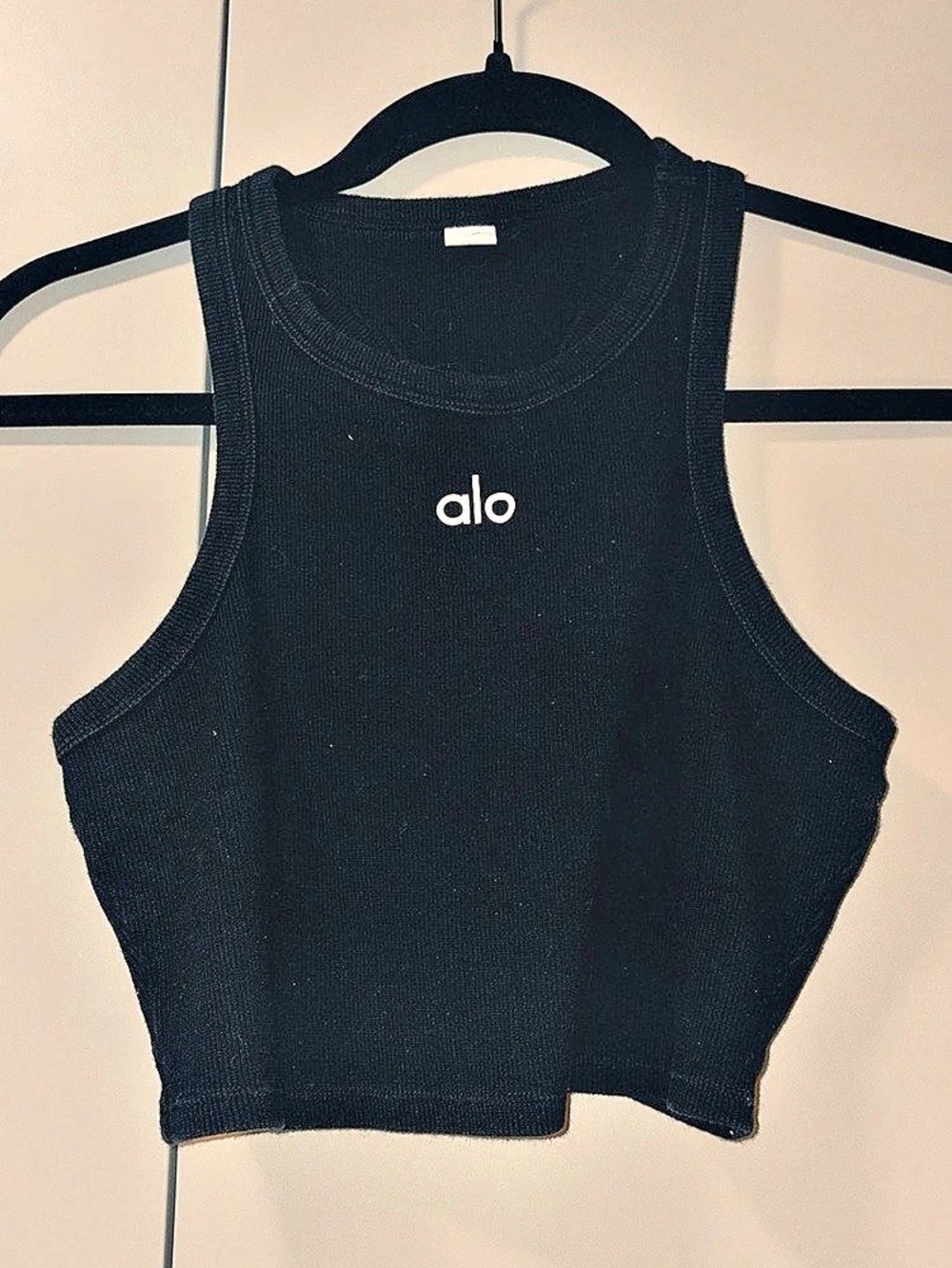 alo Ribbed Racerback Tank in Black Like New
